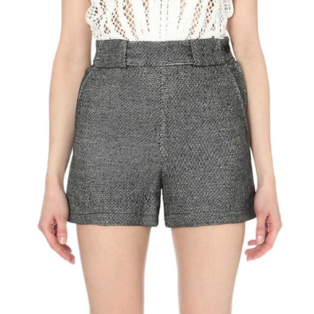 Maje Izia cotton and linen-blend short (size 34)
